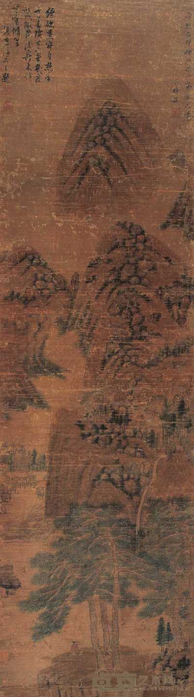 王时敏（款） 山水 立轴 142×41cm